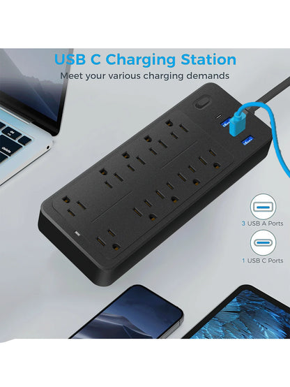 Power Strip Surge Protector 14 in 1 Multi Outlet Extender