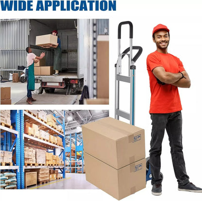 2in1 Heavy-Duty Hand Truck Dolly with Adjustable Handle
