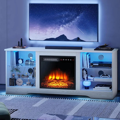 58 Inches Fireplace TV Stand for TVs up to 65 Inches
