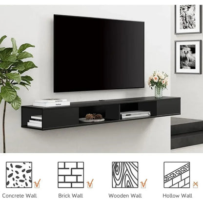 80 Inch Wall-Mounted TV Stand with LED Light