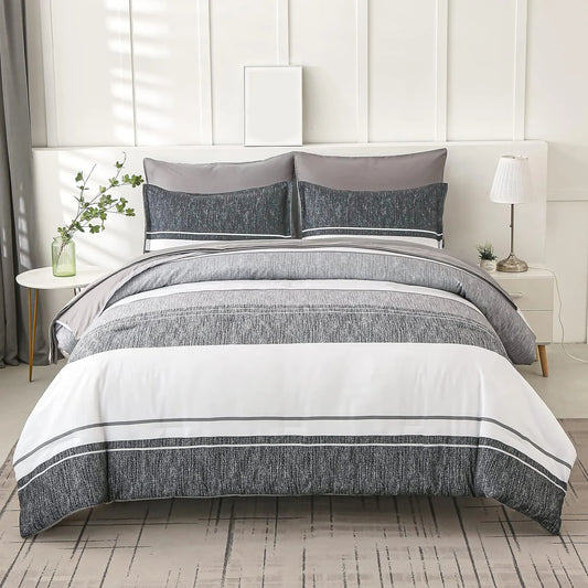 7 Pieces Striped Comforter Set
