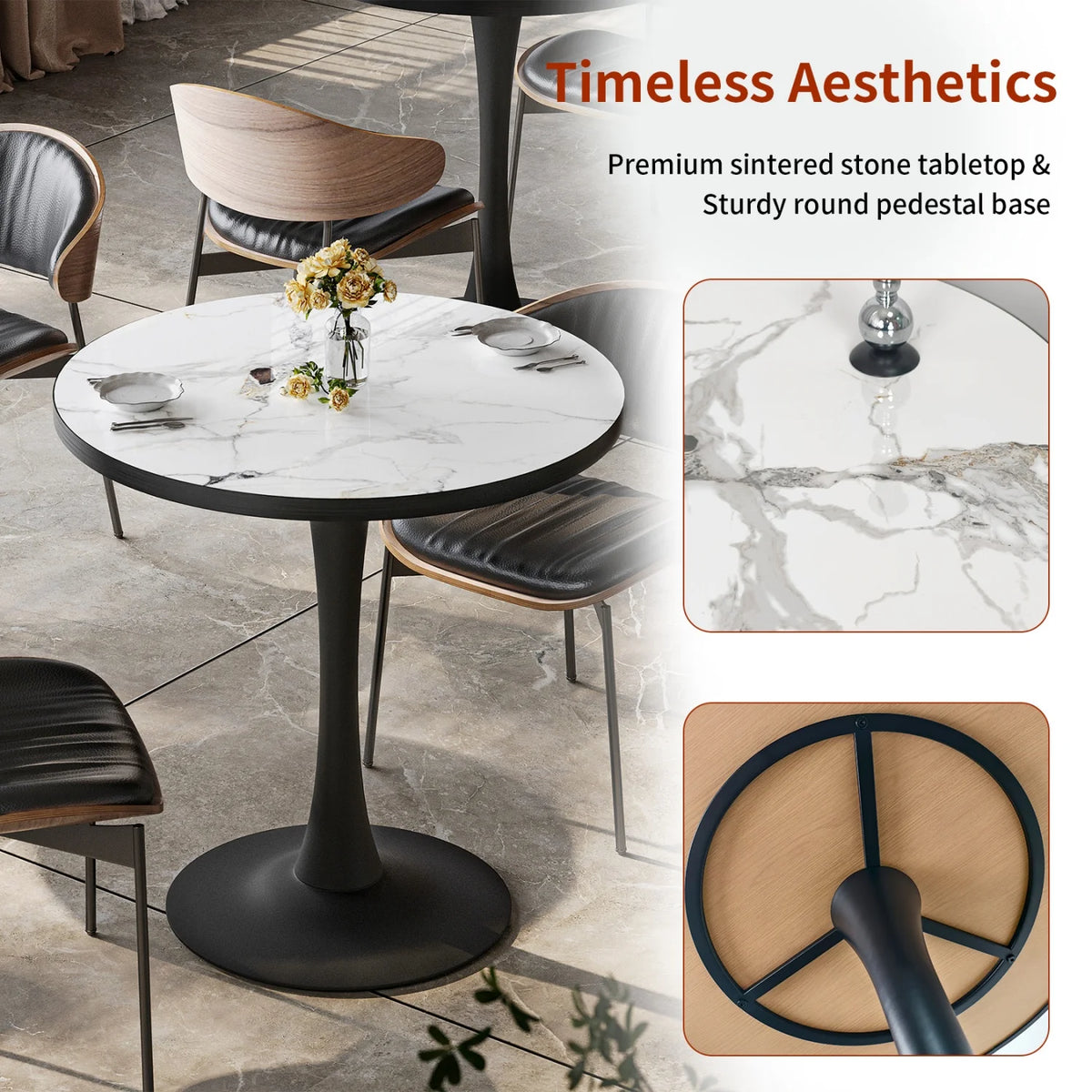Leisure Round Coffee Table for 2-3 People