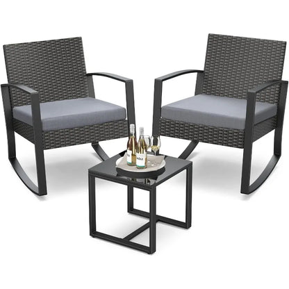 3 Pieces Patio Furniture Set for Garden Balcony Backyard Pools