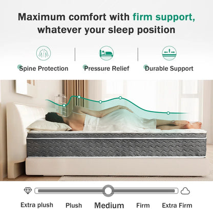 10/12/14 Inch Queen Size Mattress Hybrid