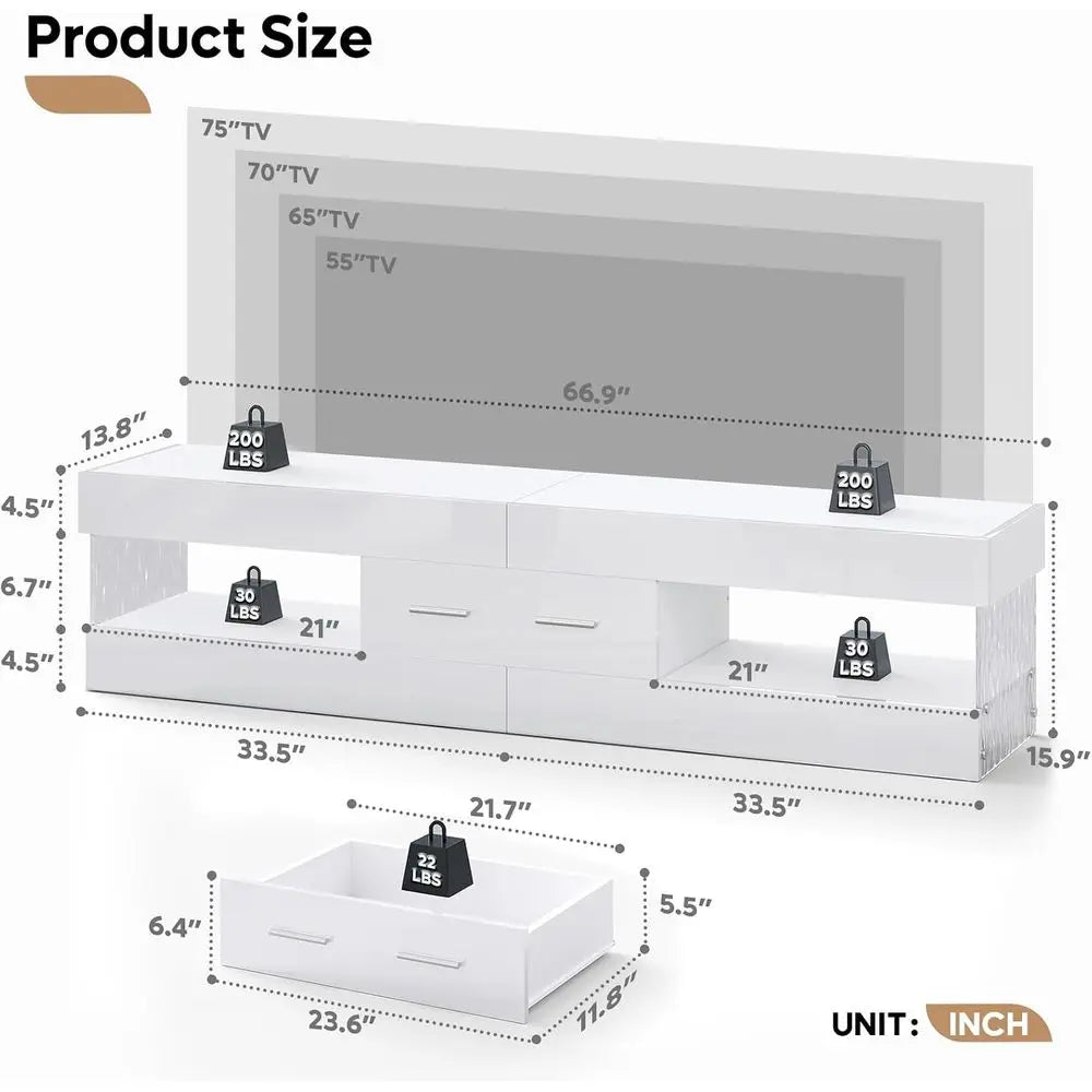 High Gloss LED Entertainment Center Stand