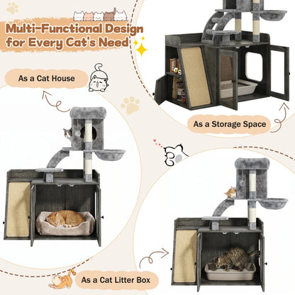 Cat Tree with Hidden Litter Box