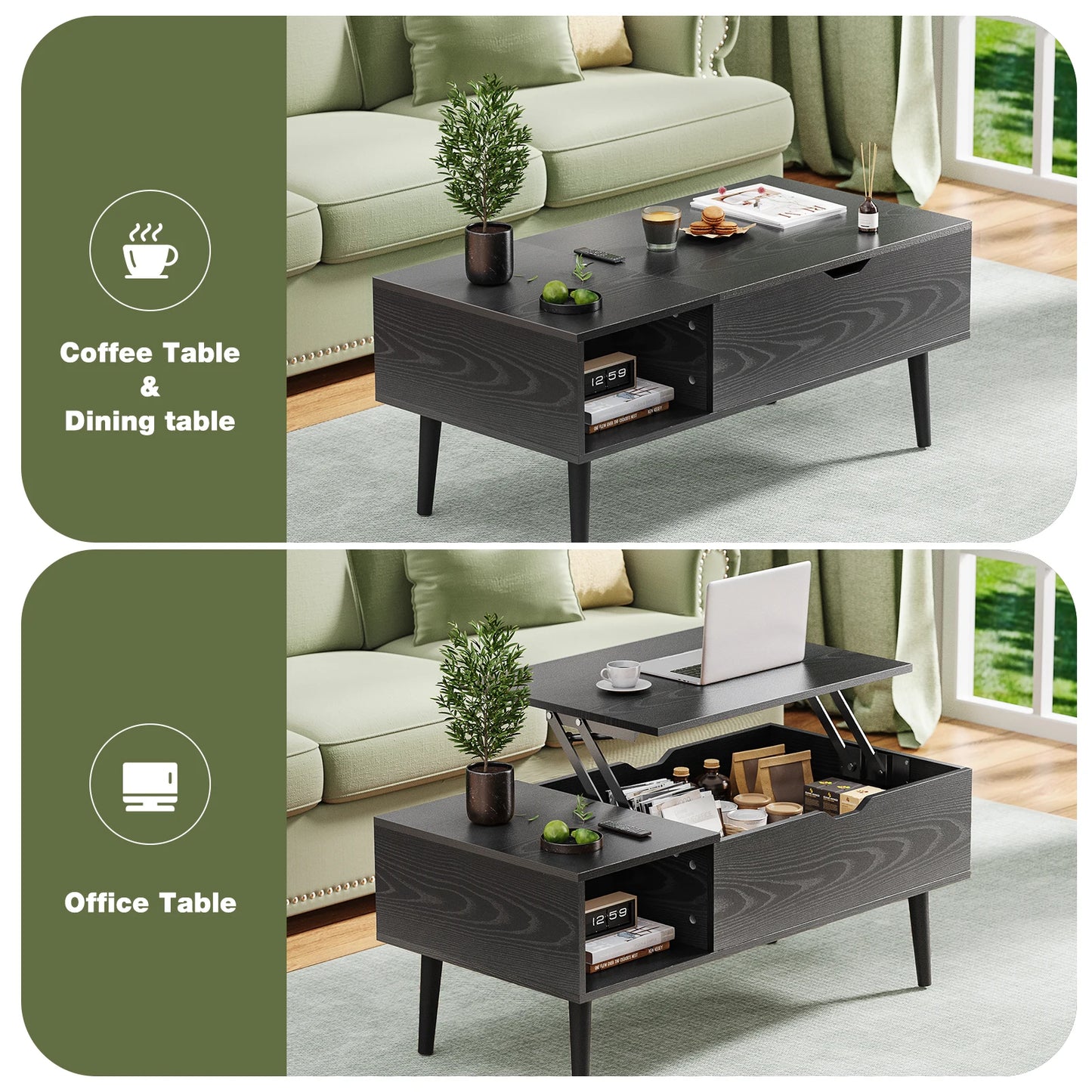 39.37"x19.7" Easy Lift Top Coffee Tables