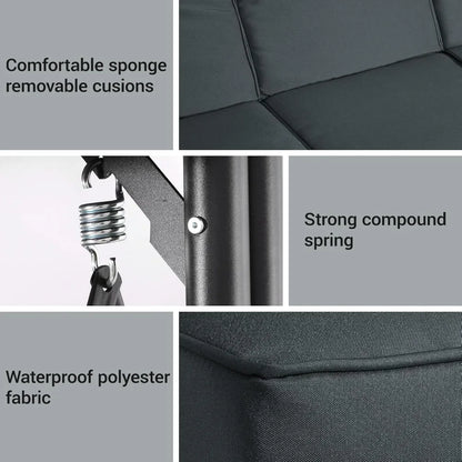 3-Seat Patio Swing with Adjustable Canopy