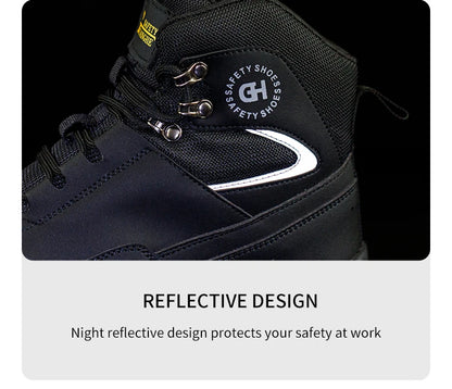 High Top Safety Shoes Men Steel Toe Work boots
