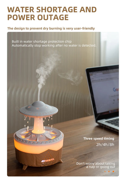 Rain Cloud Diffuser Mushroon Air Humidifier with Lamp
