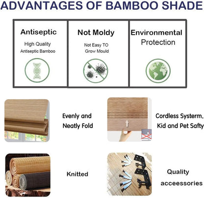 Lined Blackout Bamboo Roman Shades Blinds