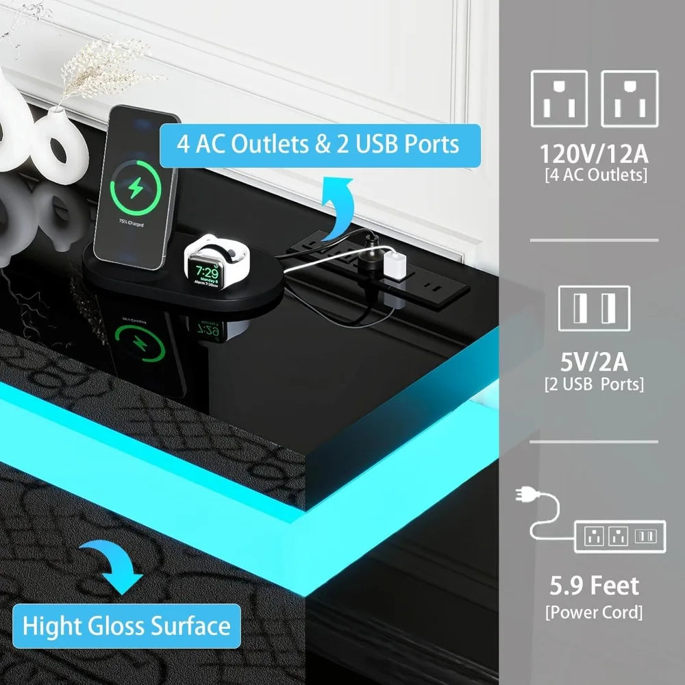 85’’ Fireplace TV Stand, Modern Entertainment Center