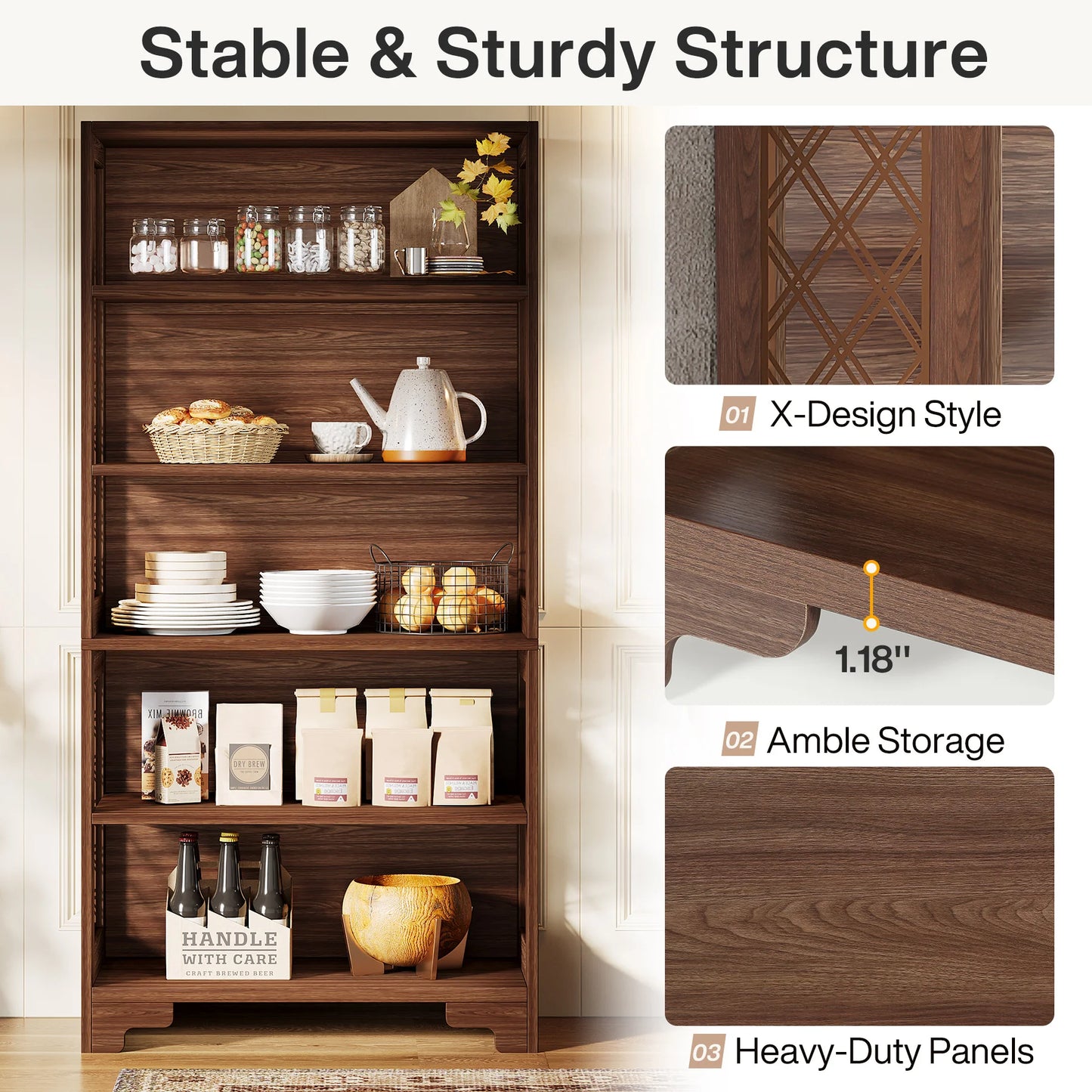 71 Inches Industrial Bookshelf