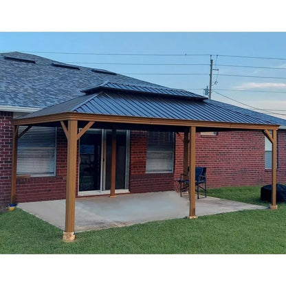 14' X 20' Hardtop Gazebo with Double Roof Canopy