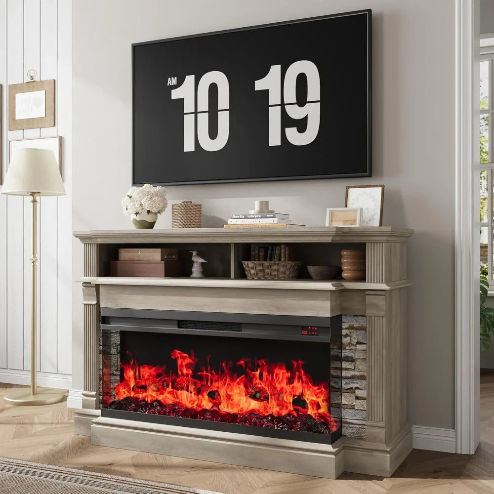 52" Fireplace Entertainment Center with 36" Electric Fireplace
