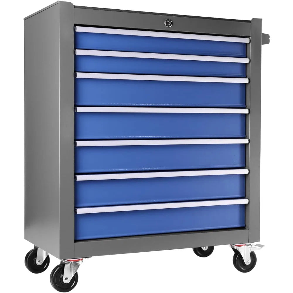 7 Drawers Rolling Tool Chest with Lock & Key
