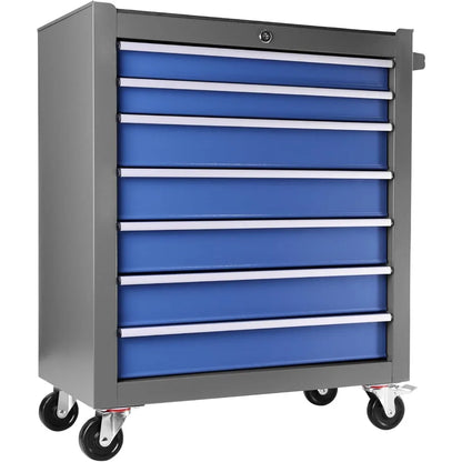 7 Drawers Rolling Tool Chest with Lock & Key