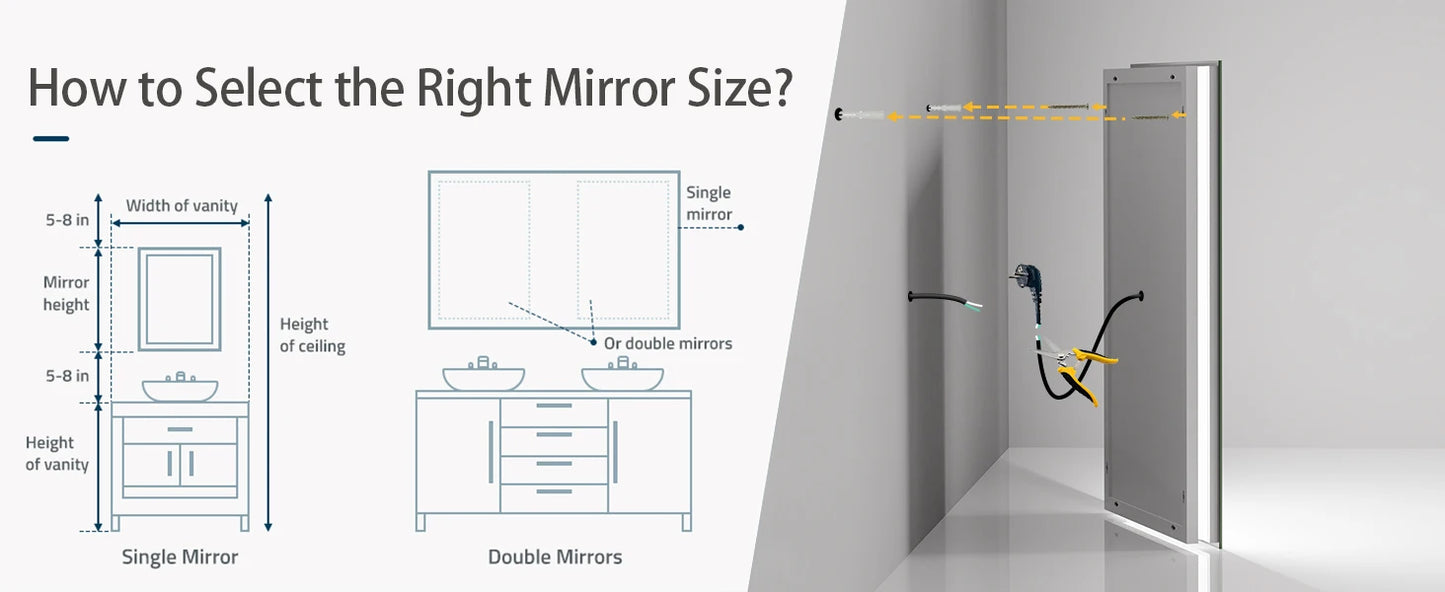40x24 Inch LED Mirror with Front Light and Backlit