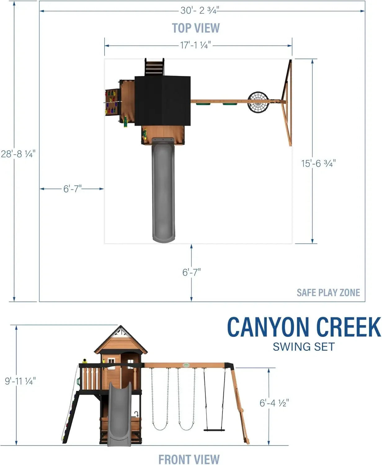 Canyon Creek Cedar Wood Swing Set with Clubhouse