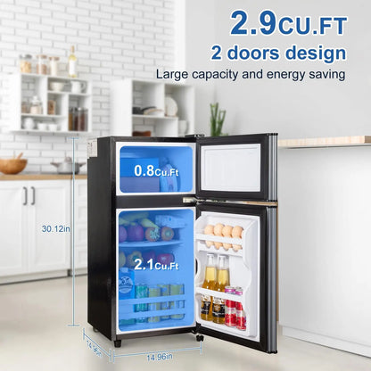 2.9 Cu.Ft Mini Fridge with Freezer, Low Noise.