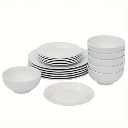 18-Piece Dinnerware Set Round Dinner Plates Dish Service For 6