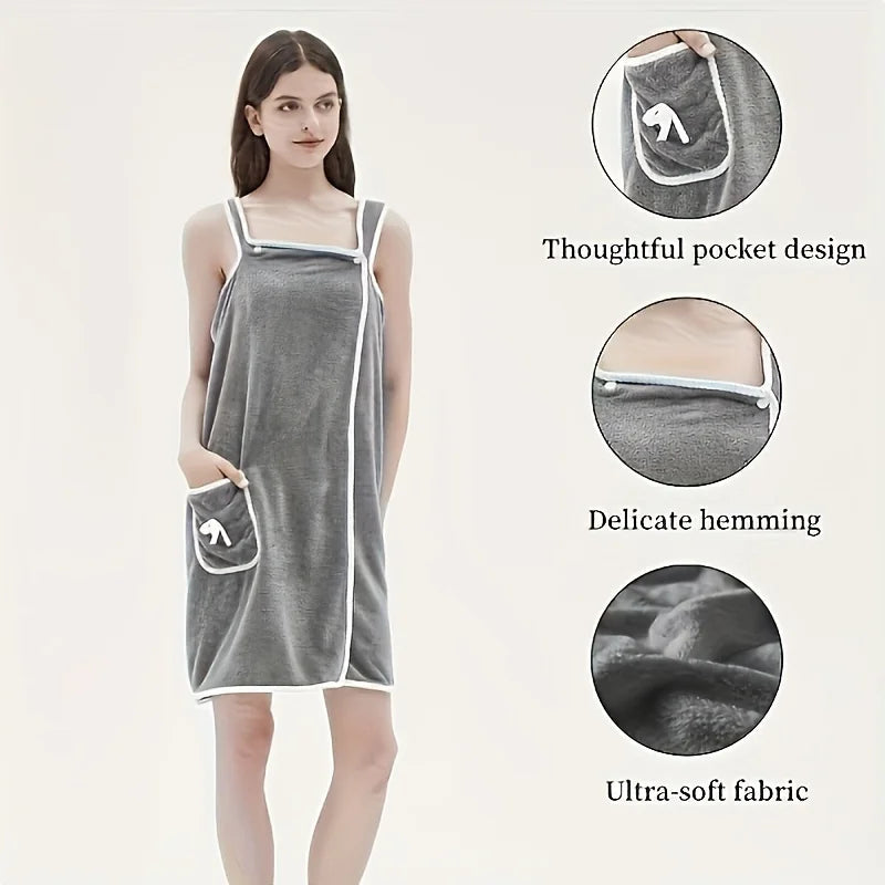 Wearable Bath Towel Skirt for Adults.