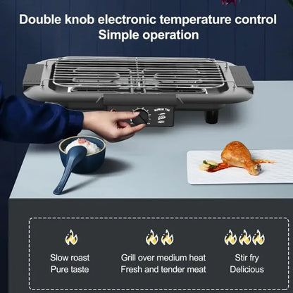 Electric Portable Smokeless Barbecue Grill Pan