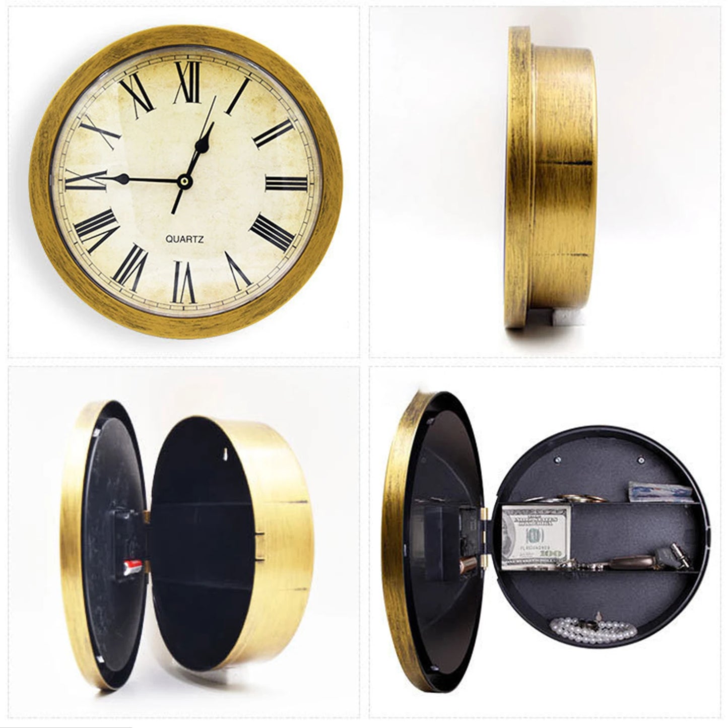 Hidden Safes Wall Clock with Secret Compartment Simple