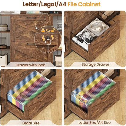 2 Drawer Filing Cabinets for Home Office with Lock