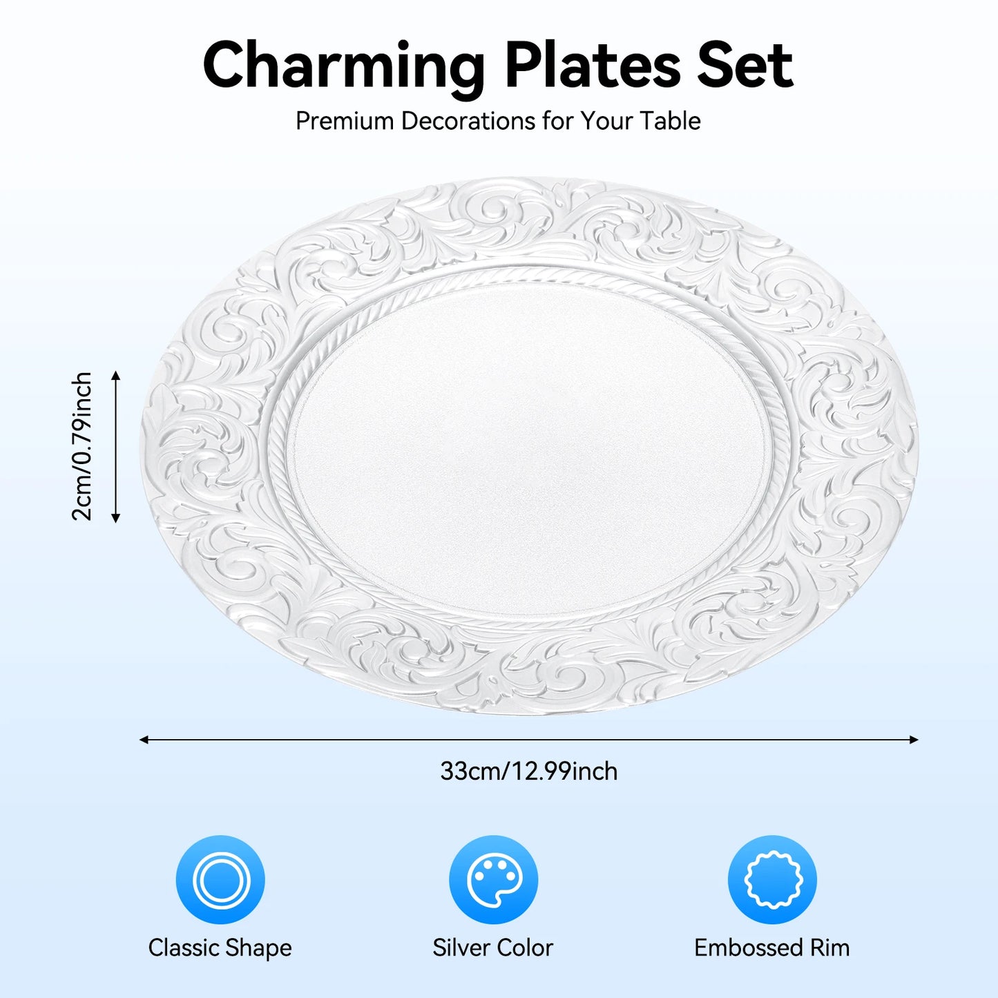 100PCS Reusable Serving Plates for Birthday Parties