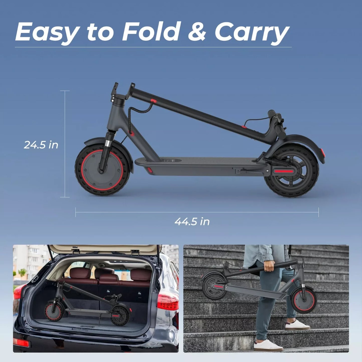 500W 22MPH Adult 10inch Electric Scooter Shock-absorbing