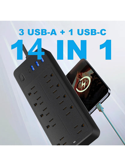Power Strip Surge Protector 14 in 1 Multi Outlet Extender