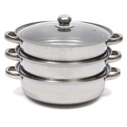 multi-function 3 Tier Large Stainless-Steel Steamer