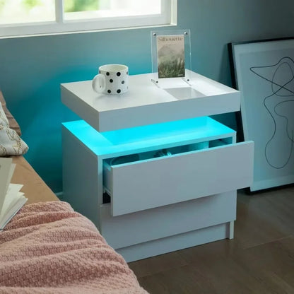 Bedside Tables with Touch Light, with 2 Drawers