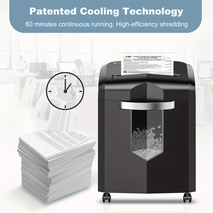 12-Sheet Micro Cut Paper Shredder with Pullout Wastebin.