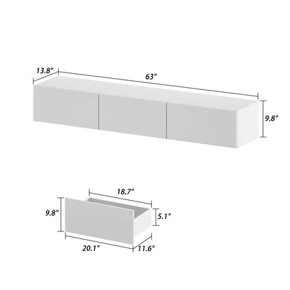 70"Floating TV Stand With 3 Drawers