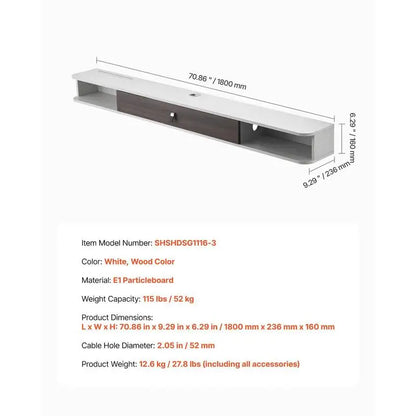 70 Inch Wall Mounted Floating TV Stand
