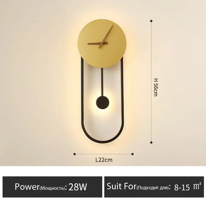 Wall Lamp with Clock Dining Room Decor