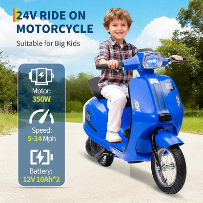 24V Electric Motorcycle for Kids 6-14 Years