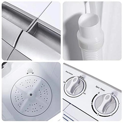 8lbs Washer 5lbs Spin Dryer Compact Mini Twin Tub Washing Machine