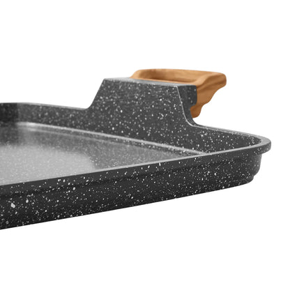 Cast Aluminum Double Griddle with Charcoal Grey Speckled