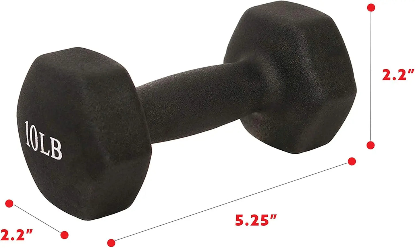 10-bls. Neoprene Coated Hex Dumbbells