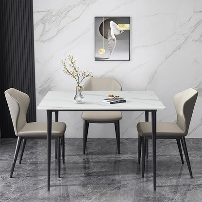 Dining Table Stone Top with Metal Frame