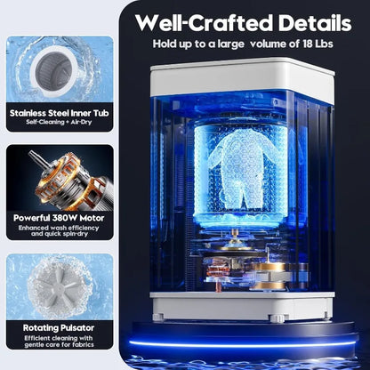 18 lbs.  Portable Washer and Dryer Combo Set