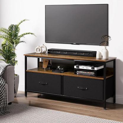 TV Media Console Table with Drawers and Shelves