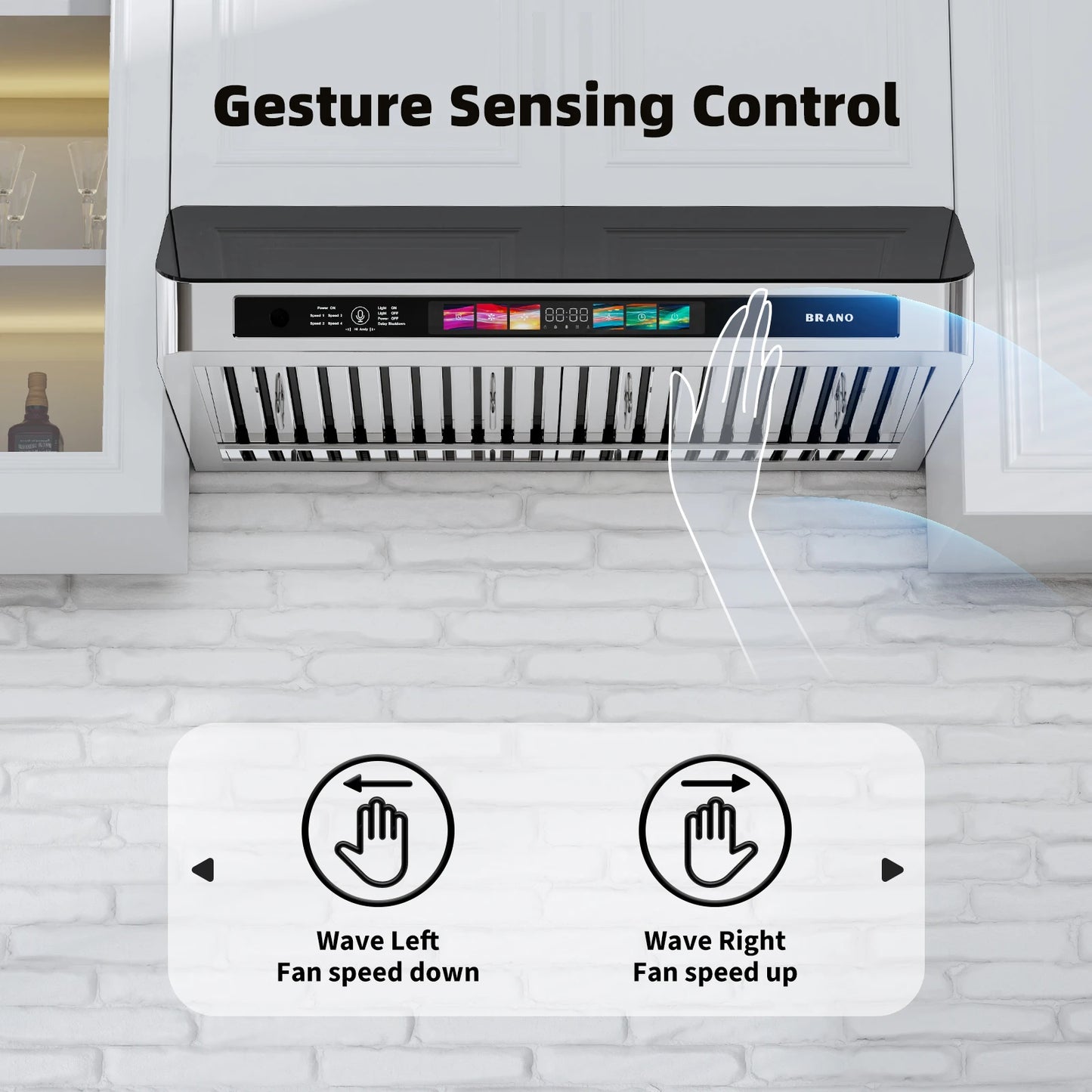 30/36 Inch Under Cabinet Range Hood with Voice/Gesture/Touch Control