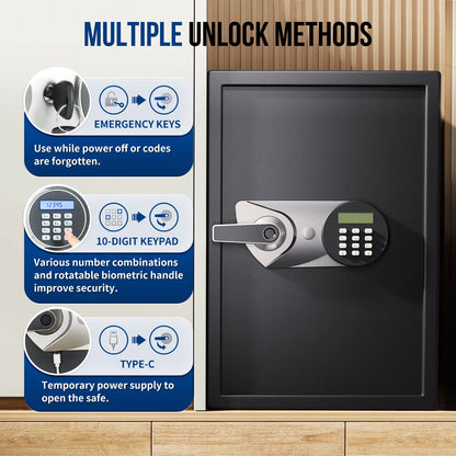 Fireproof Biometric Safe Box Hidden Design