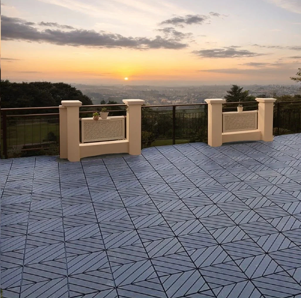 44 Pack 12" x 12" Square Waterproof Patio Interlocking Deck Tiles
