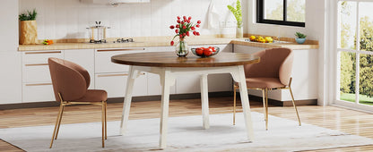 46-Inch Wood Kitchen Table with Sturdy Metal Base