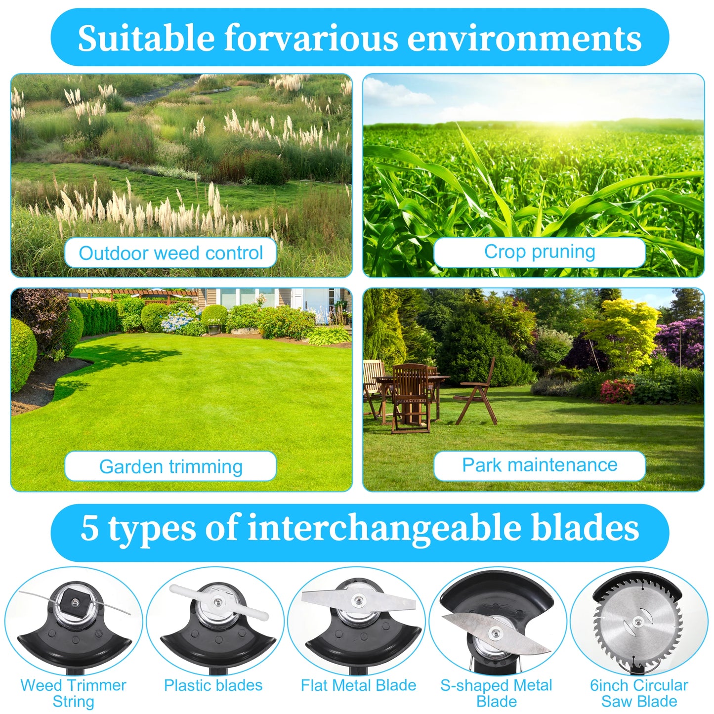 Electric Lawn Mower Cordless Grass Trimmer